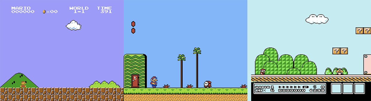 Super Mario Bros. games on the NES