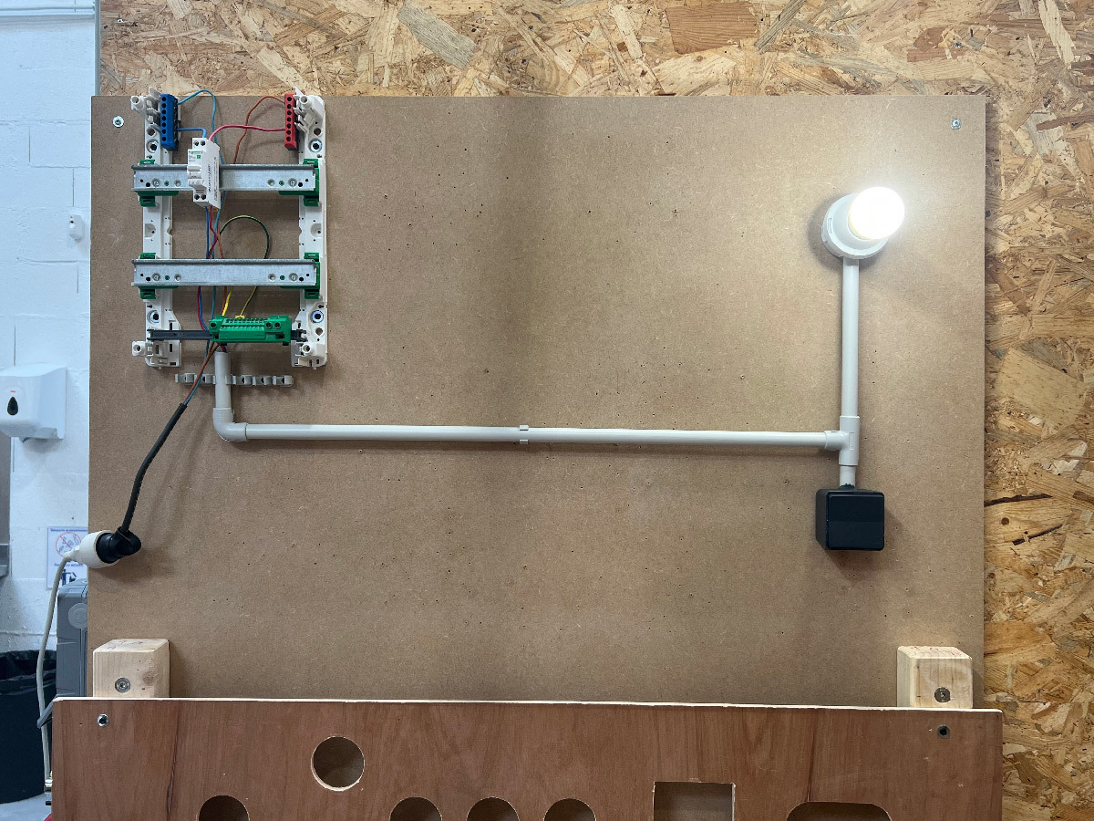 Installation of a one-way light switch.