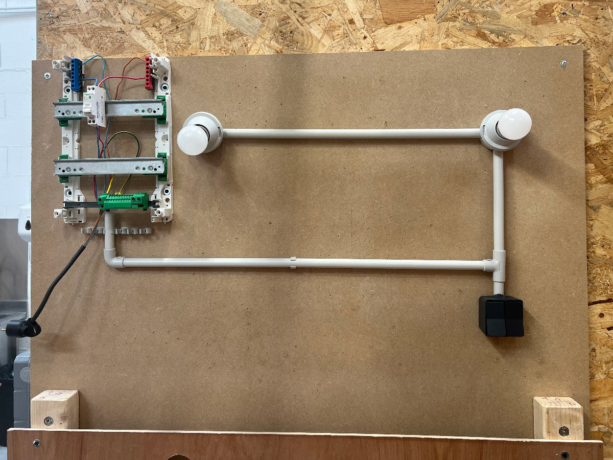 Installation of a two-way light switch.