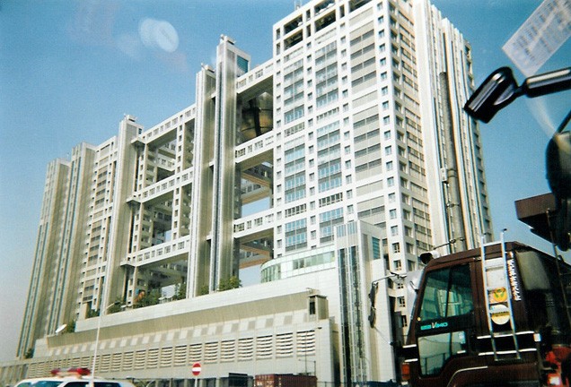 Fuji TV Building, barely five years old in 2001 and still irresistibly quirky with its lattice frame and suspended sphere