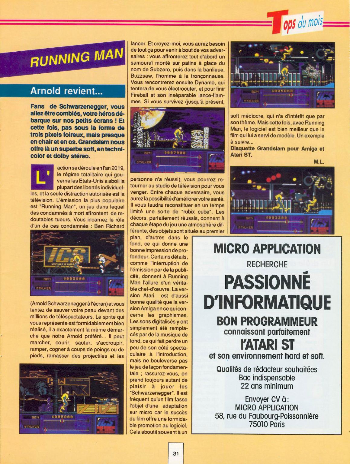 Running Man – Micro News n° 22, page 31