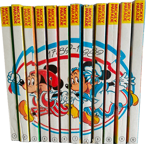 Les douze numéros de Mickey Parade de l’année 1989, côte à côte