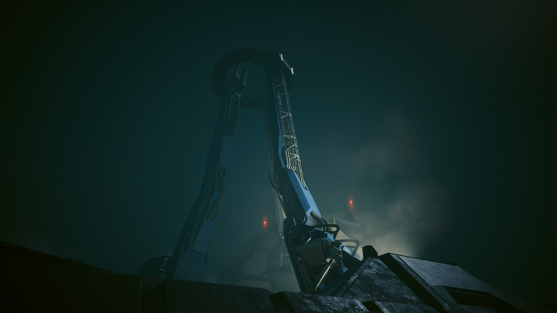 A launching pad rising into the air