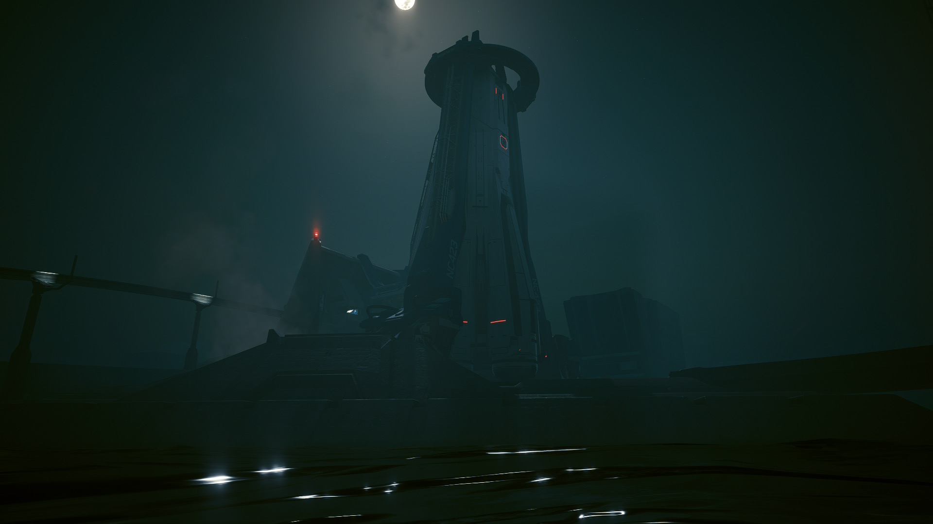 Another launching pad, this time loaded with a huge starship