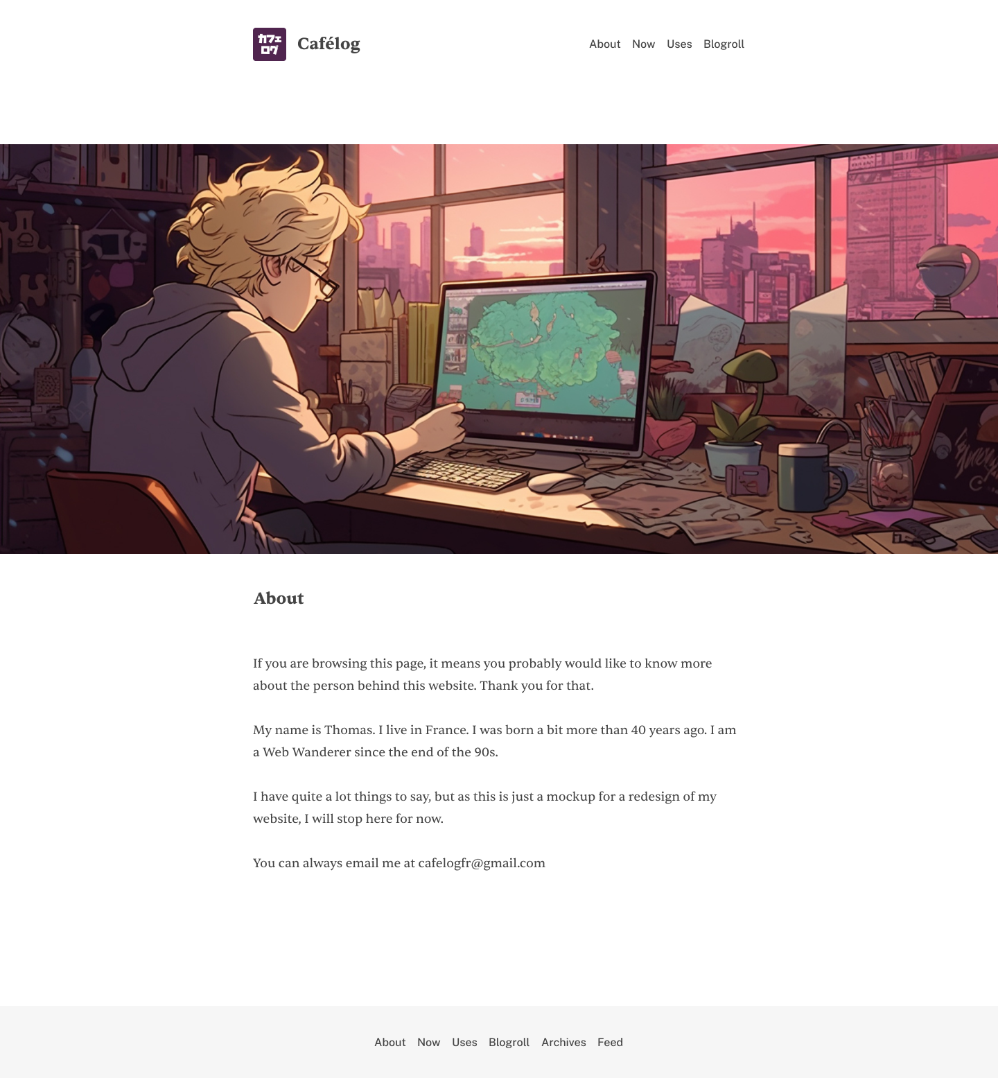 The About page