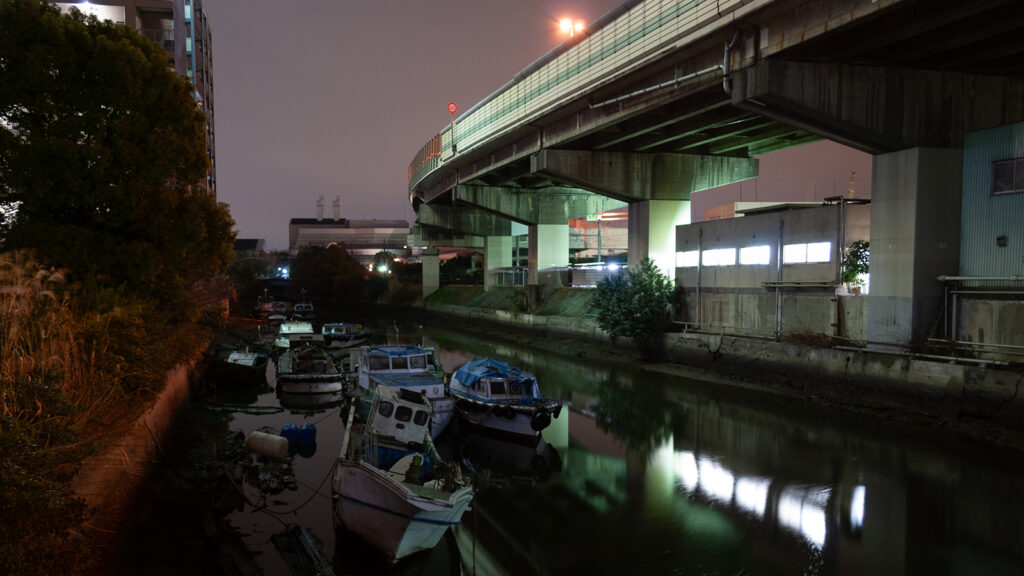 Boats under the highway