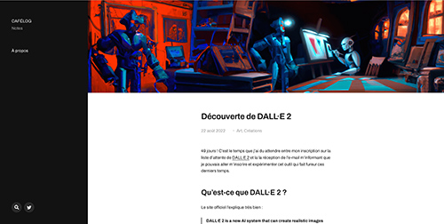 A 2022 screenshot of Cafélog